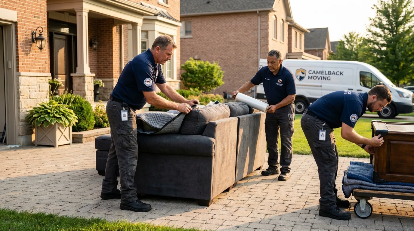 Large estate moving crew wrapping furniture in Sumrall, MS